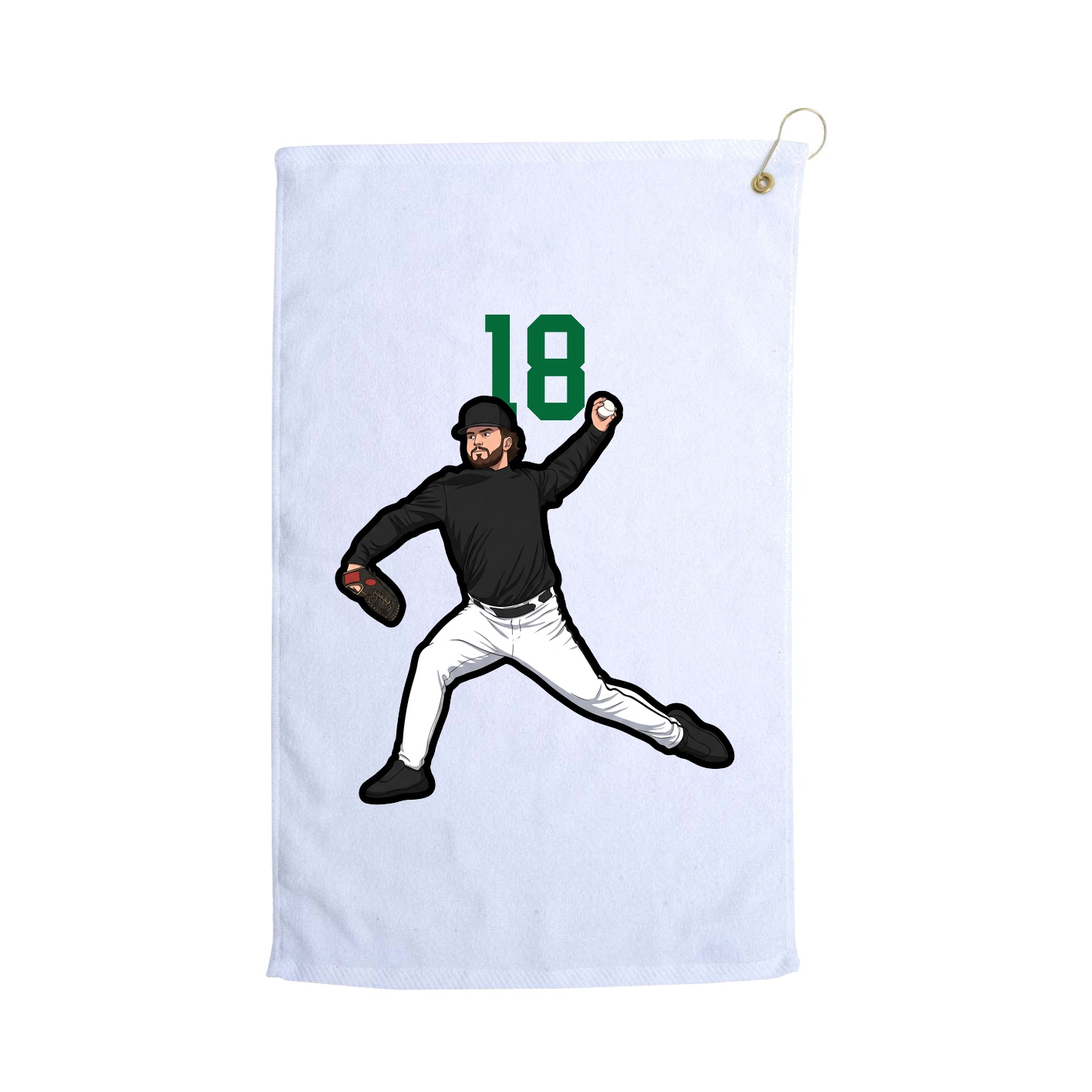 Golf Towel — Number Top in White