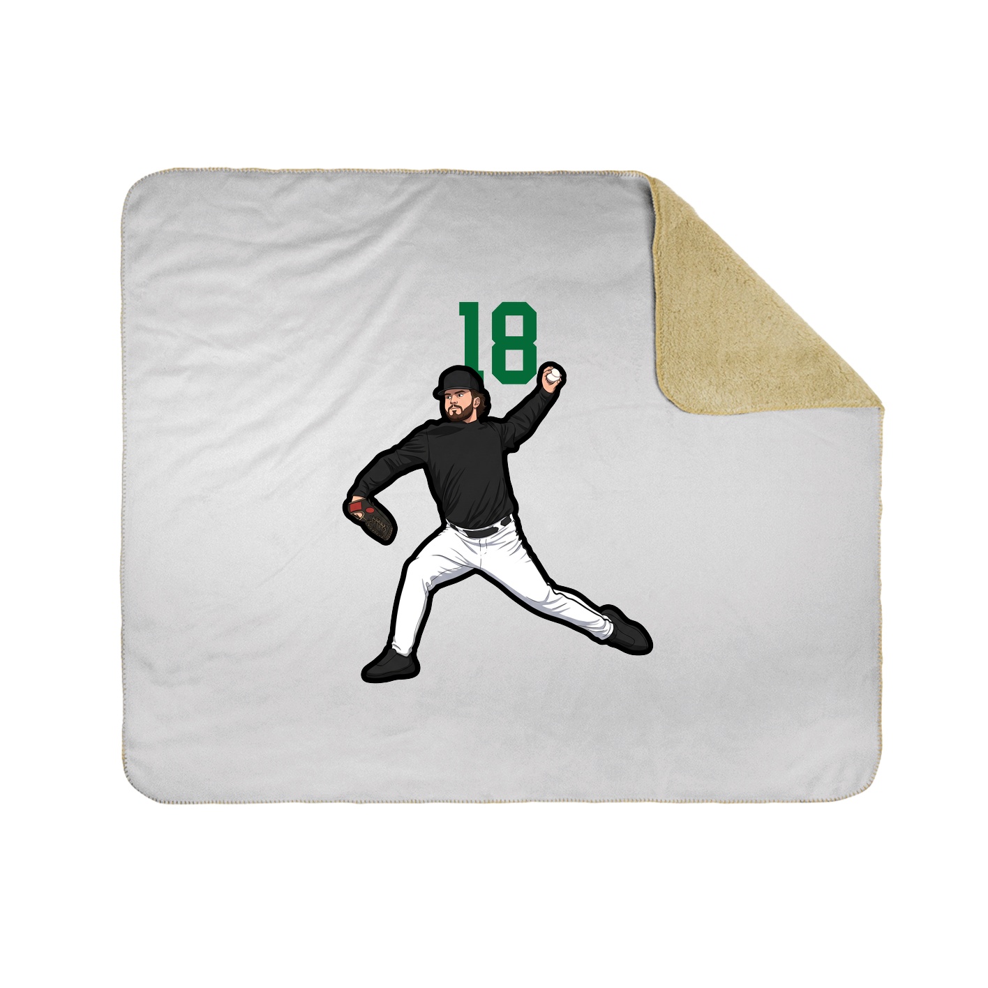 Throw Blanket — Number Top in White
