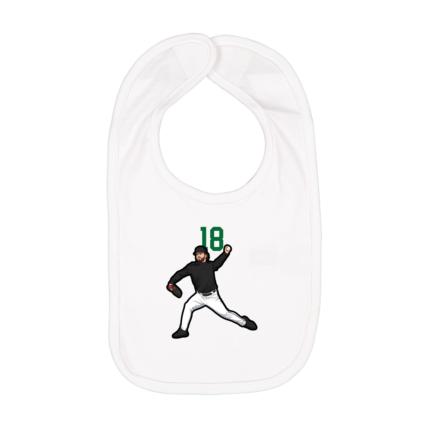 Infant Bib — Number Top in White