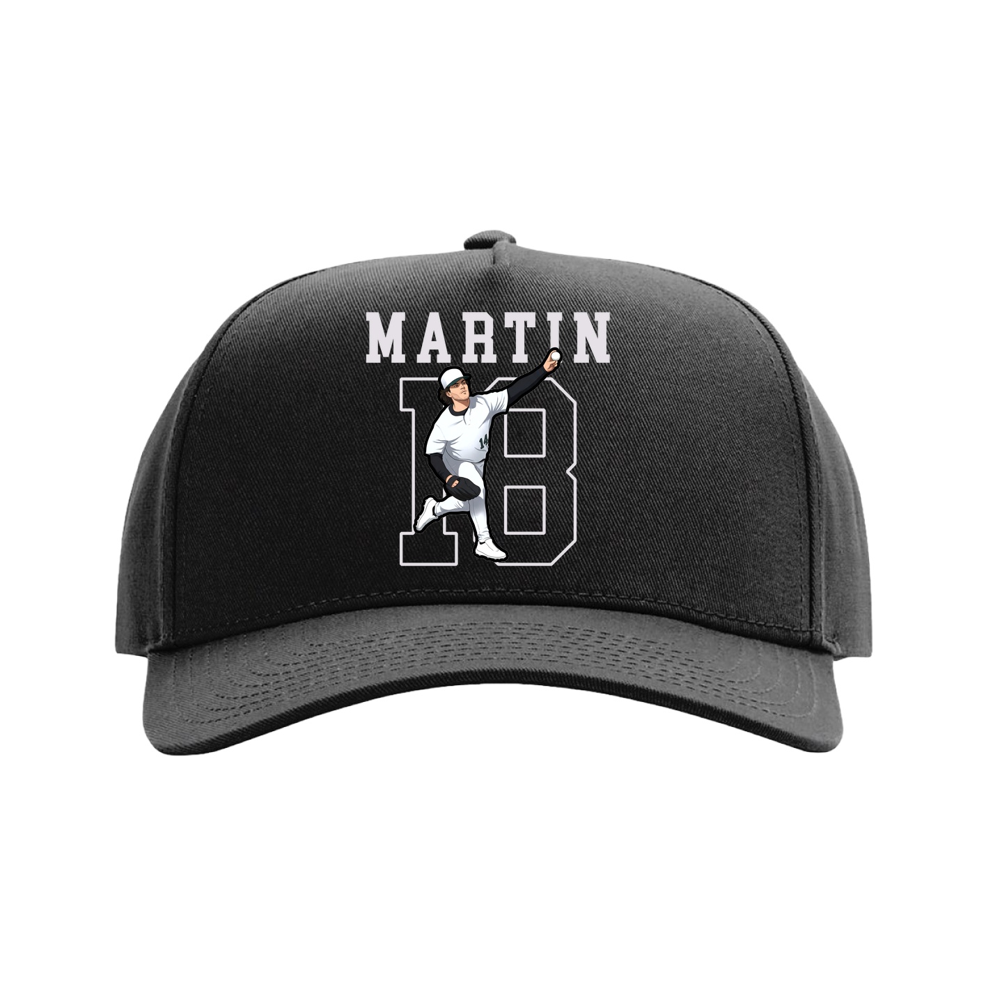 Full Fabric Five-Panel Champ Cap — Shirsey in Black