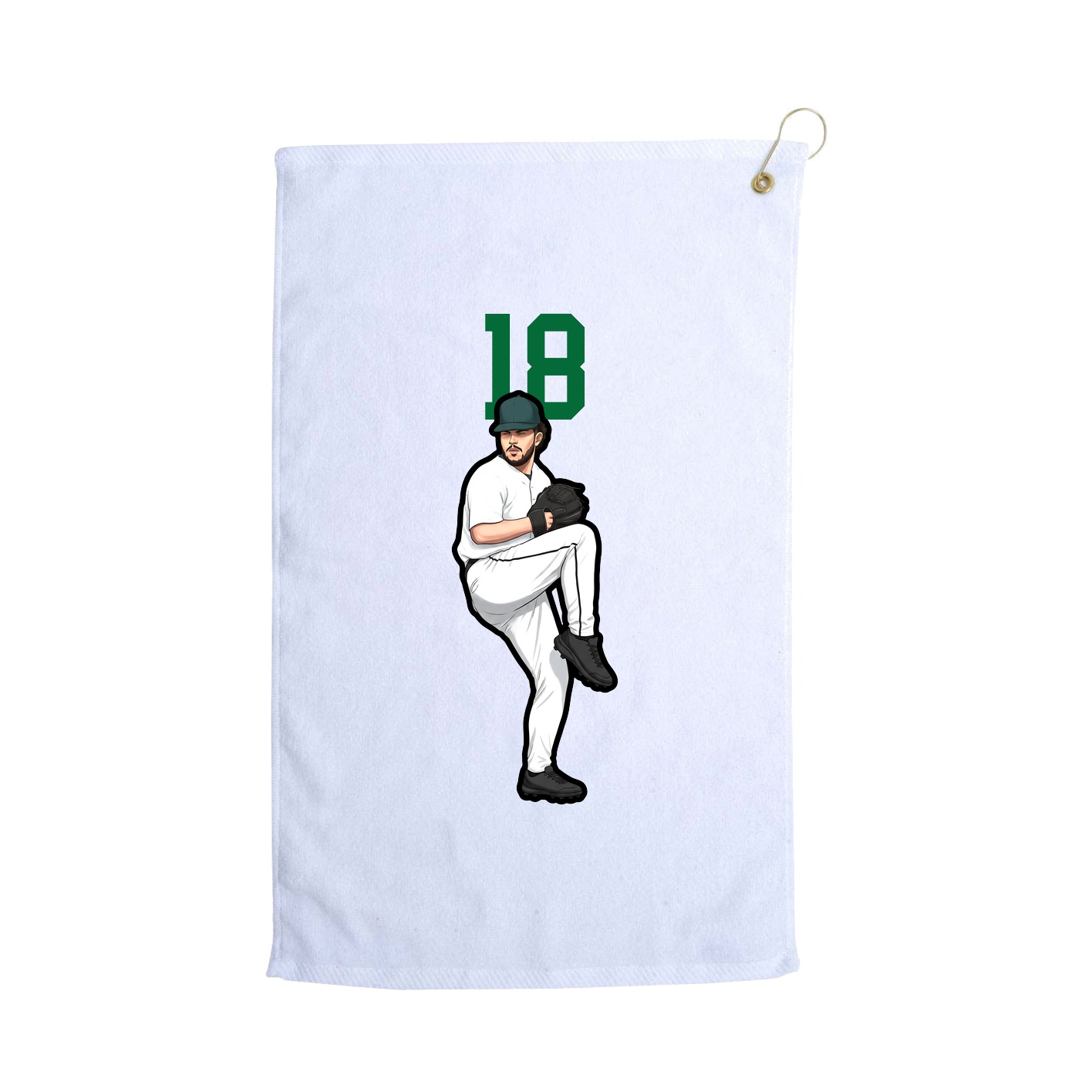 Golf Towel — Number Top in White
