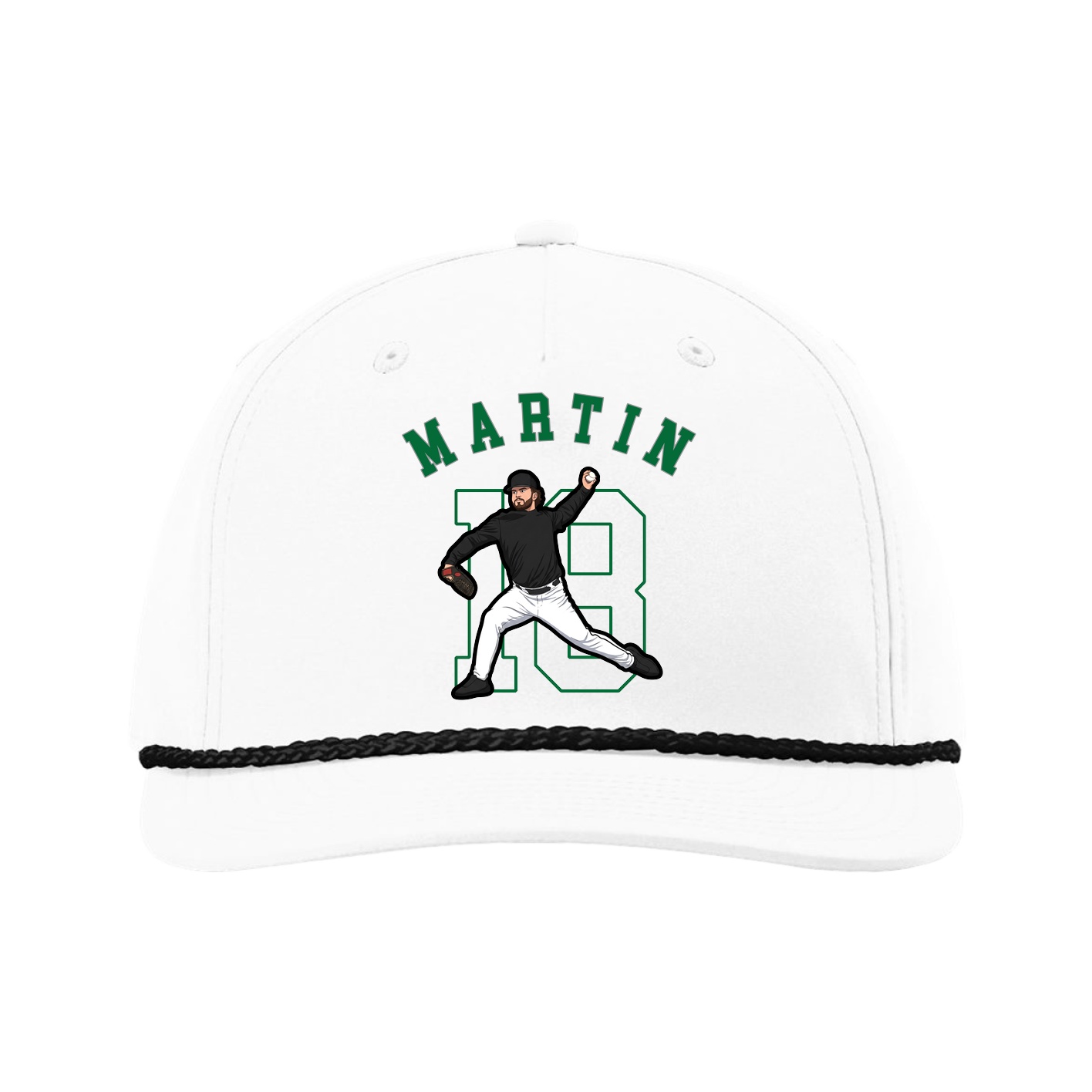 Five-Panel Classic Rope Cap — Shirsey Arch in White