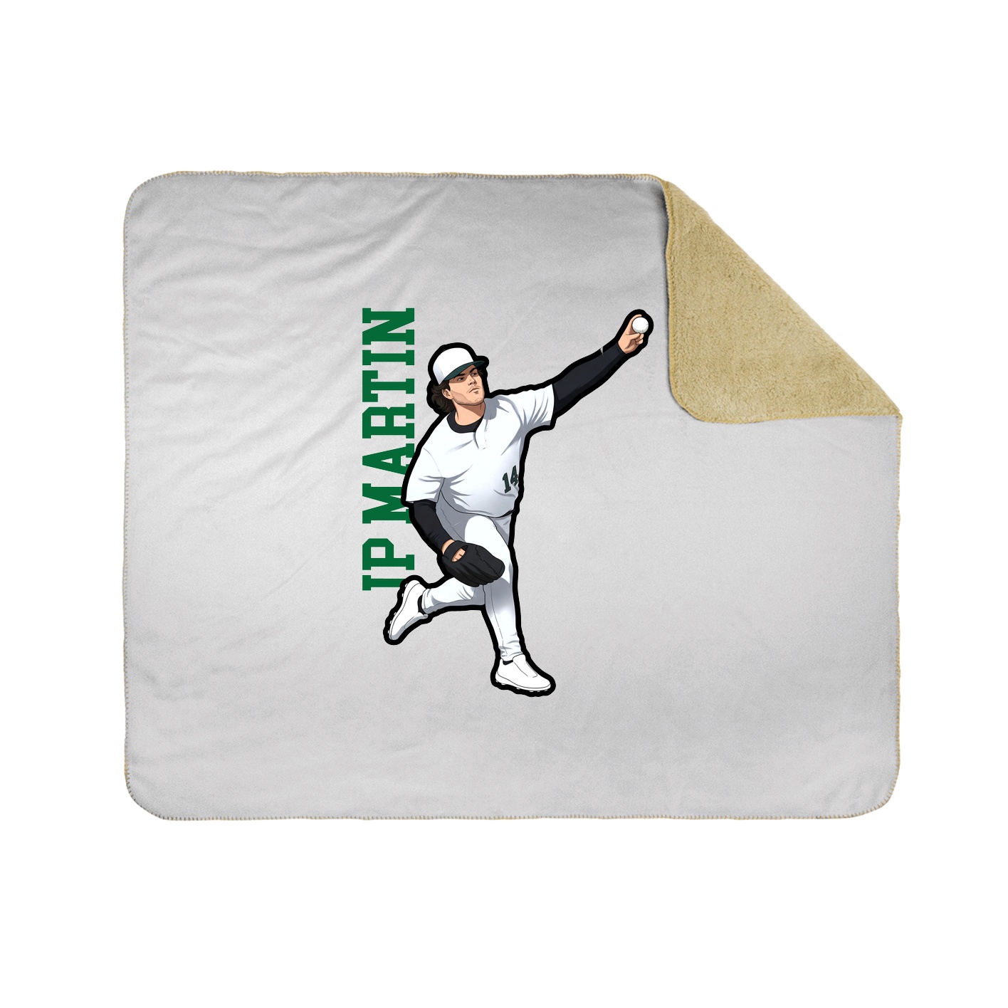 Throw Blanket — Name Vertical in White