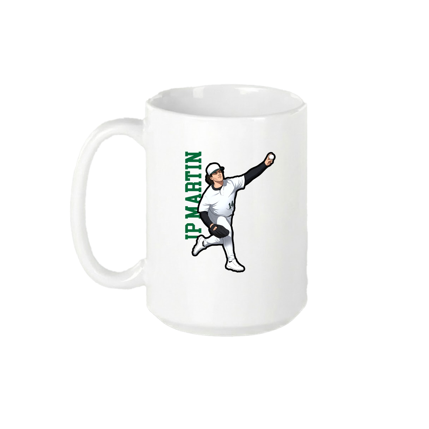 15oz Coffee Mug — Name Vertical in White