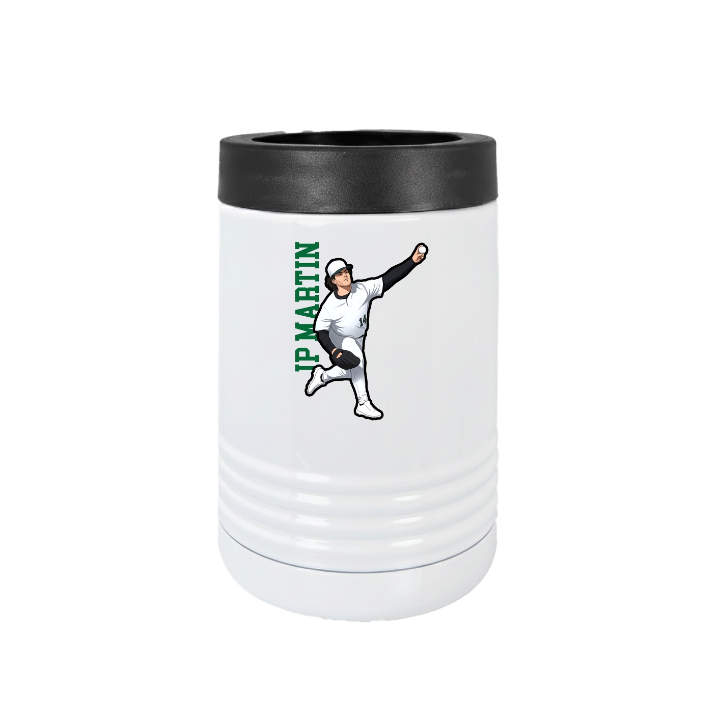 Beverage Holder — Name Vertical in White