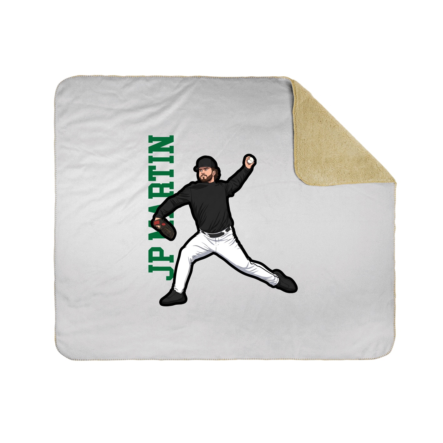 Throw Blanket — Name Vertical in White