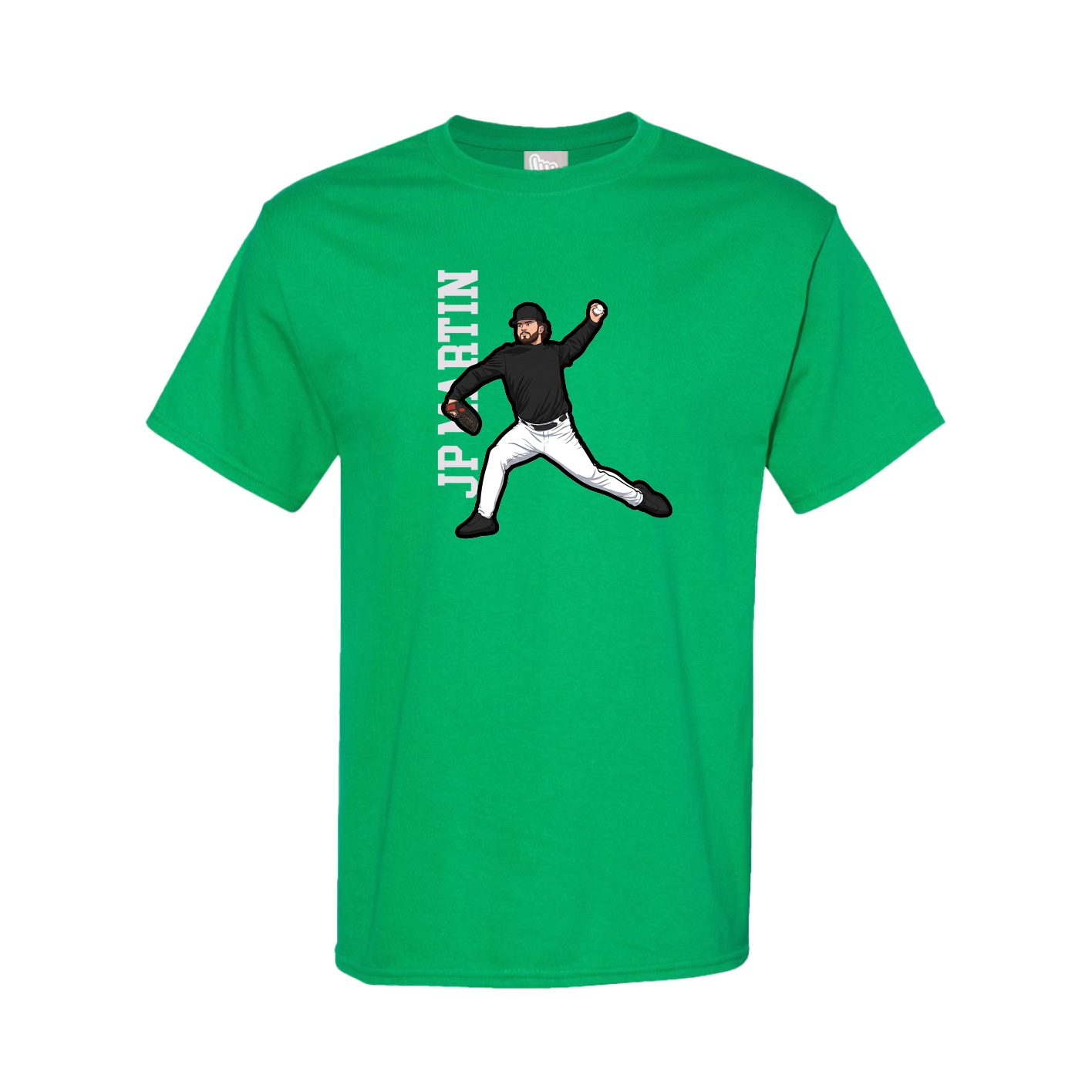 Youth Tee — Name Vertical in Green