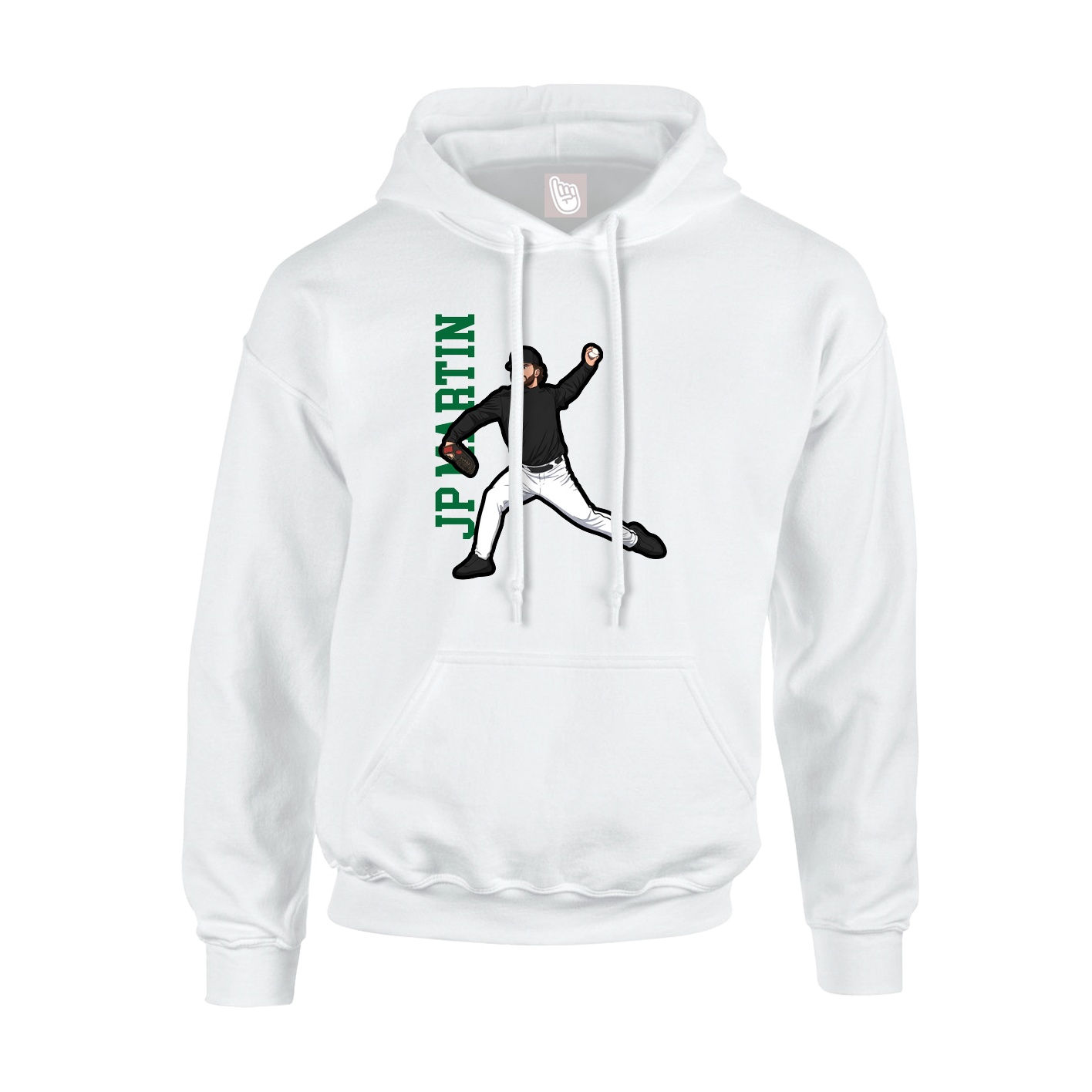Hoodie — Name Vertical in White