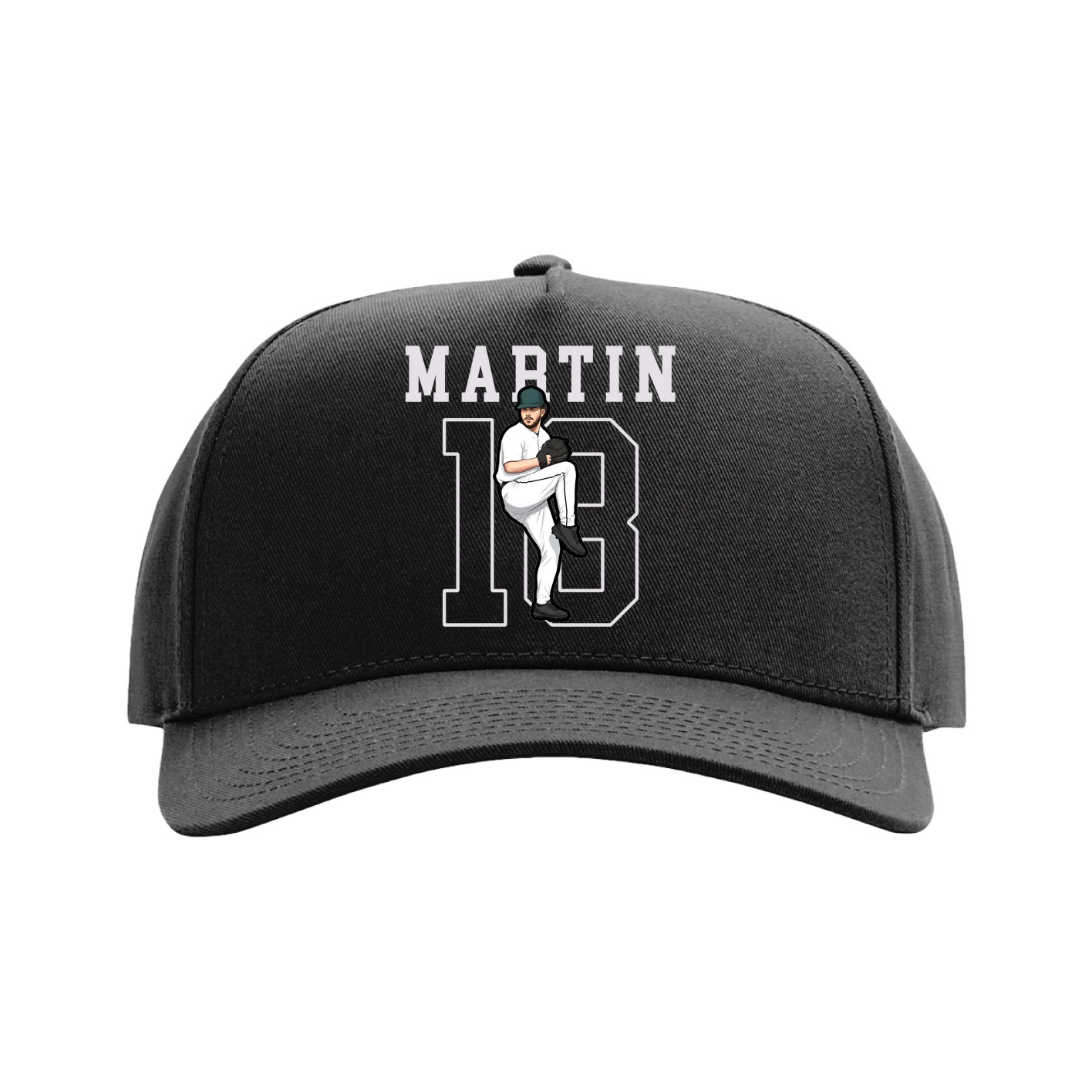 Full Fabric Five-Panel Champ Cap — Shirsey in Black