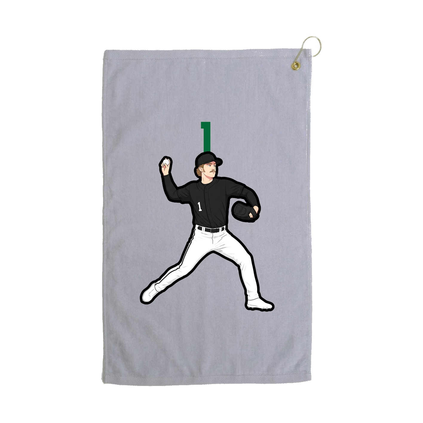 Golf Towel — Number Top in Grey