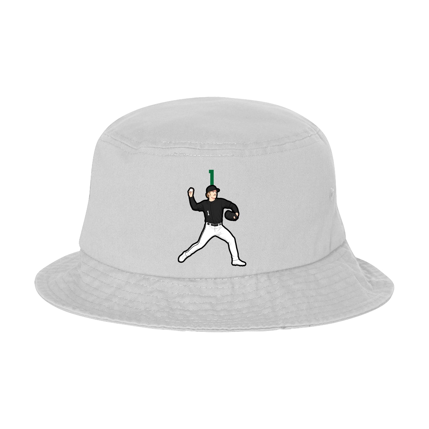 Bucket Cap — Number Top in White