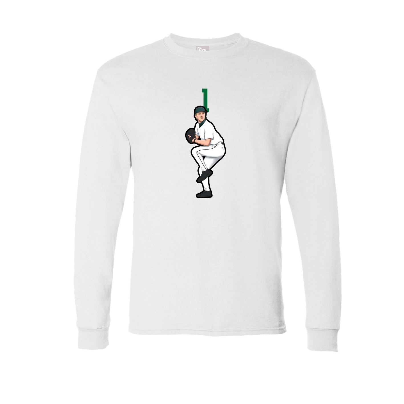 Long Sleeve Tee — Number Top in White