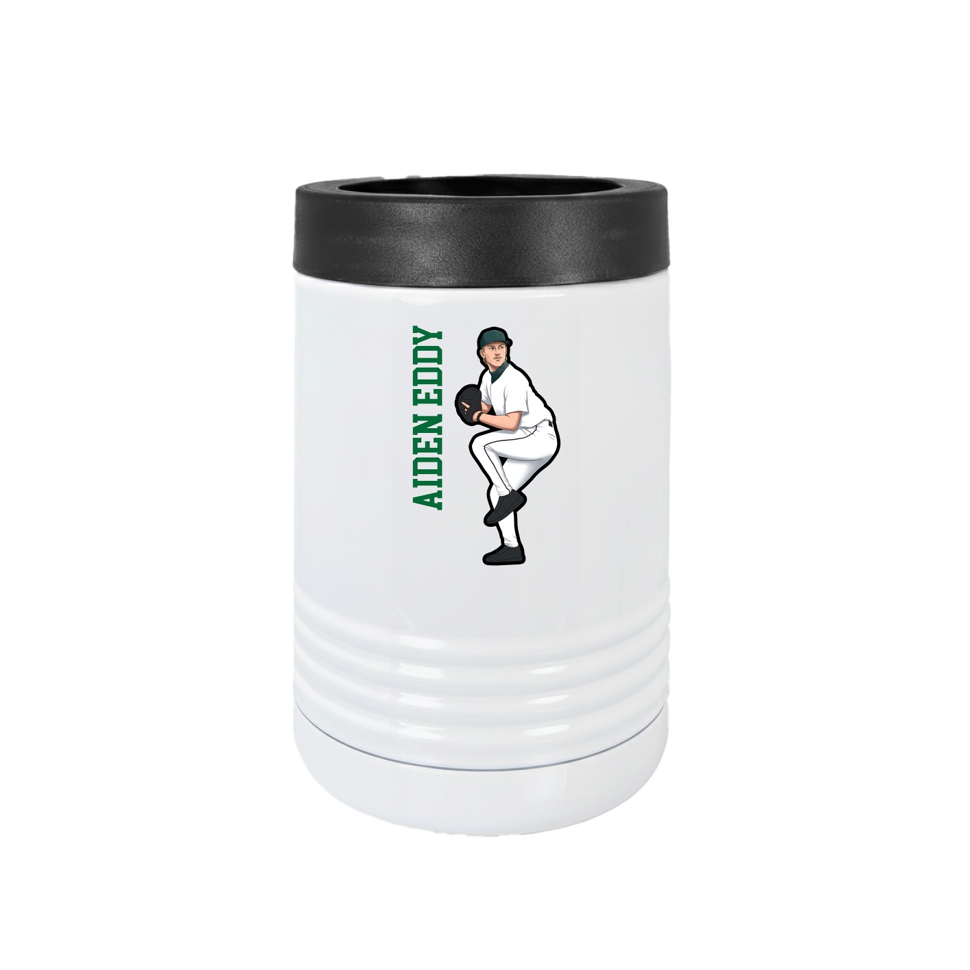 Beverage Holder — Name Vertical in White