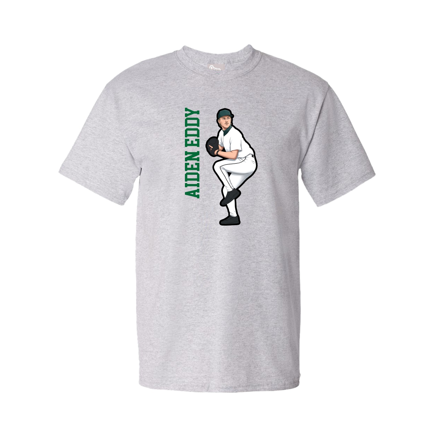 Youth Tee — Name Vertical in Grey