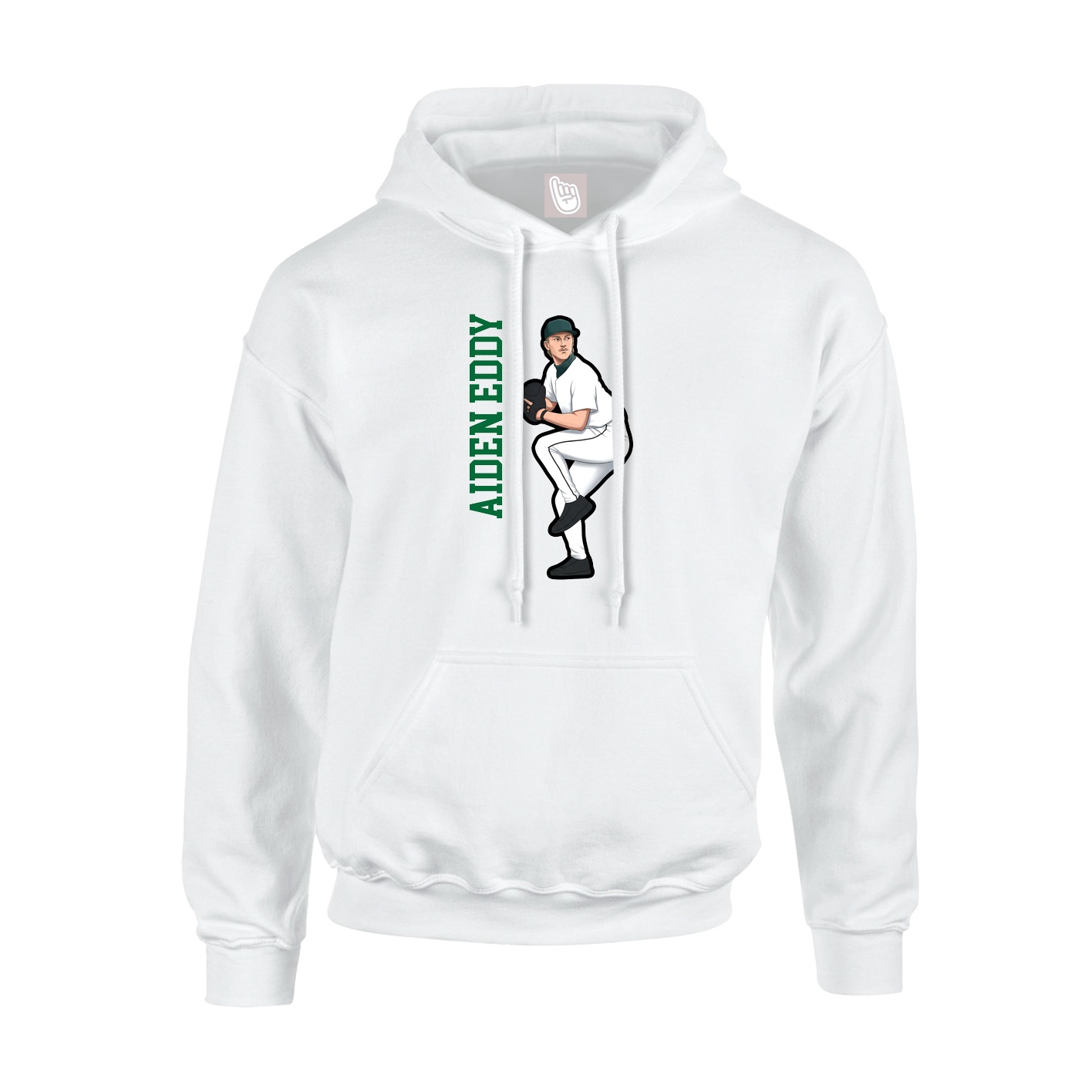 Youth Hoodie — Name Vertical in White