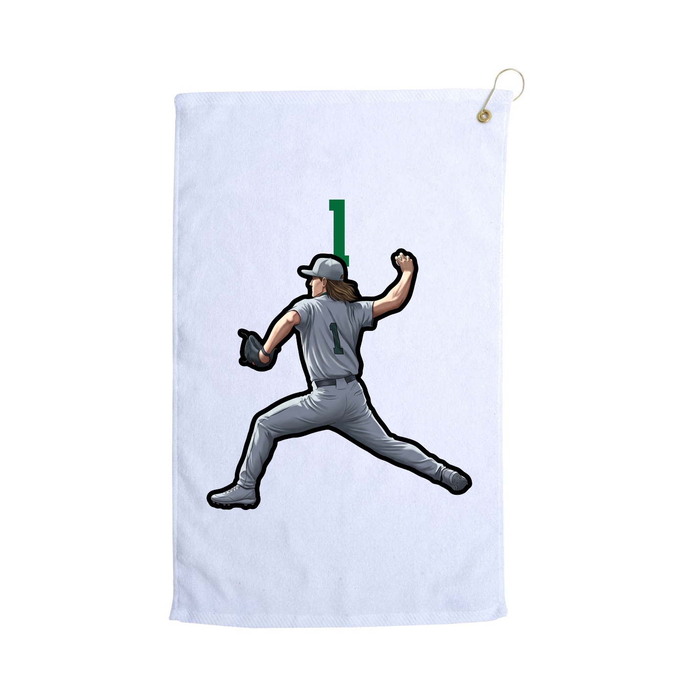 Golf Towel — Number Top in White
