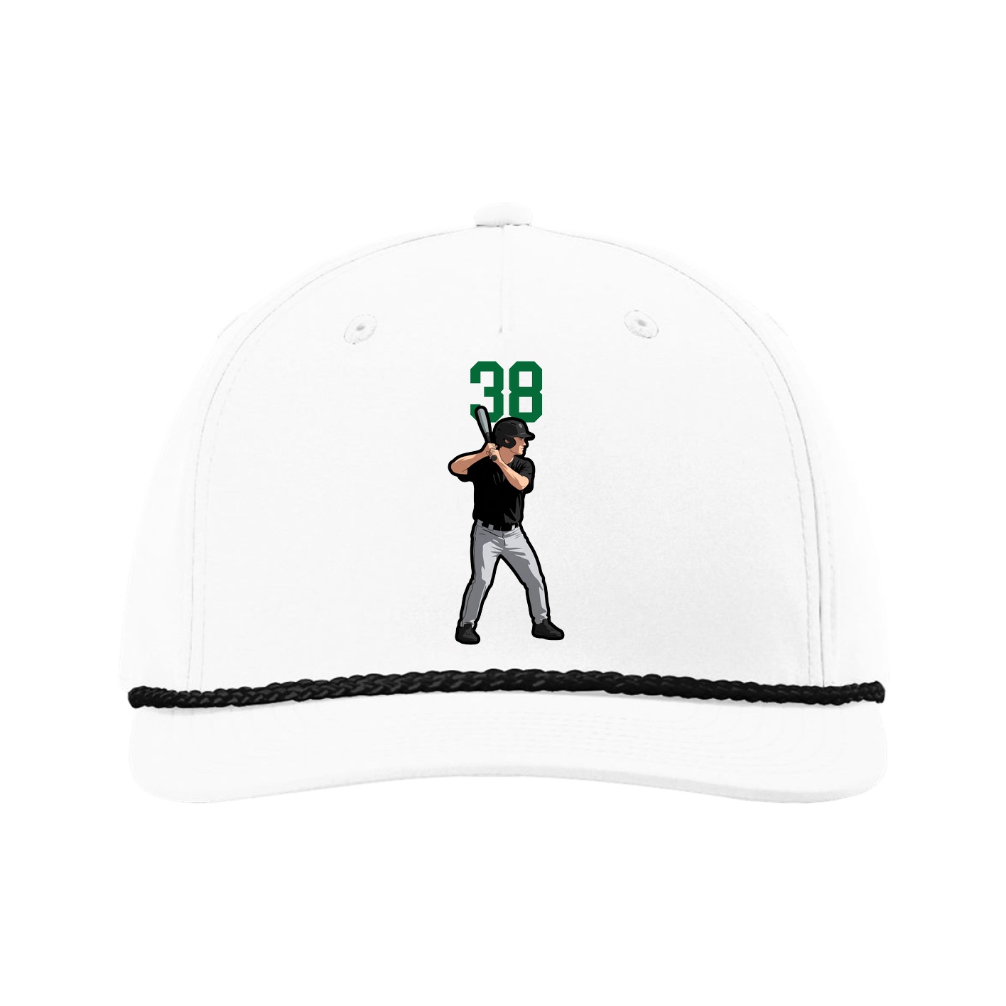 Five-Panel Classic Rope Cap — Number Top in White