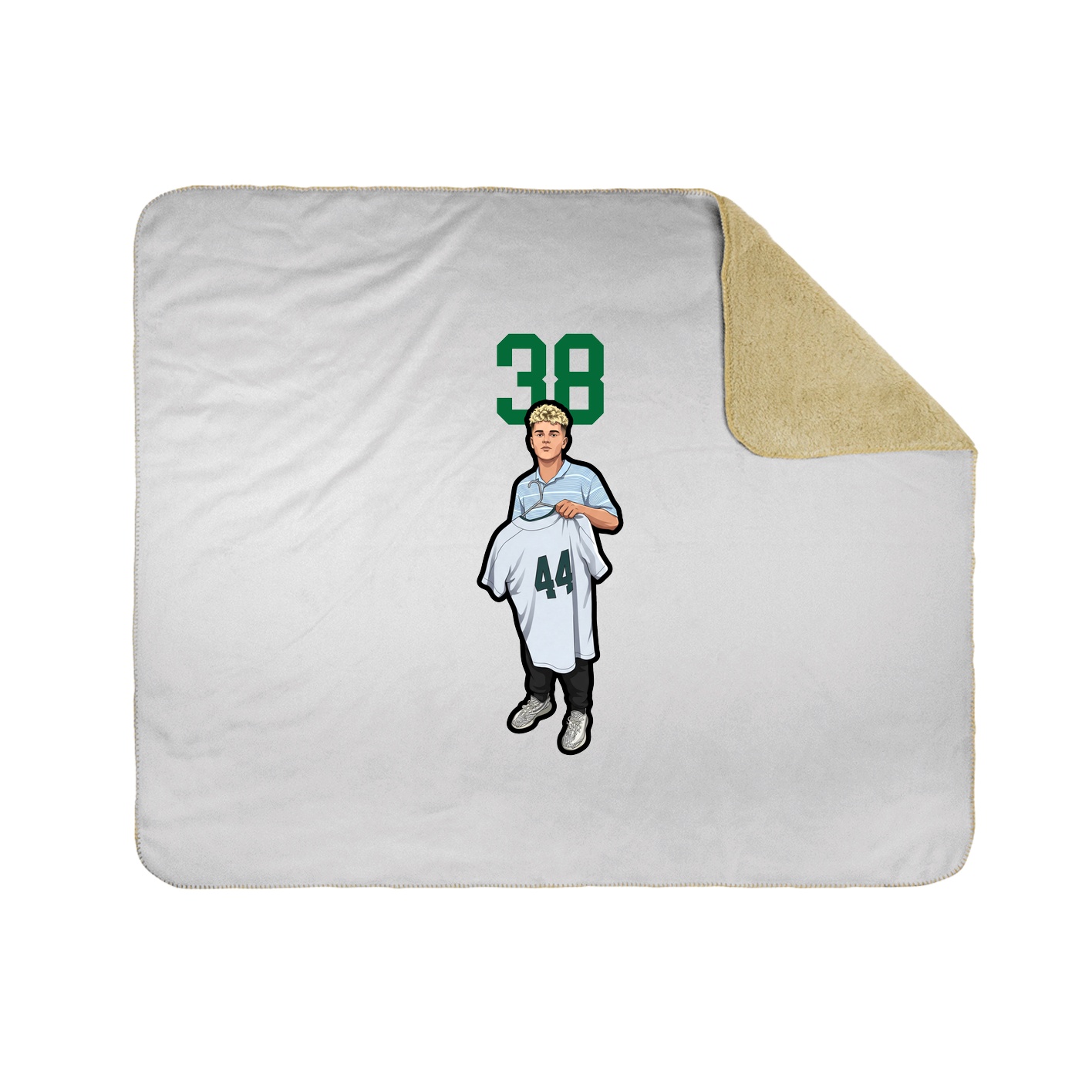 Throw Blanket — Number Top in White