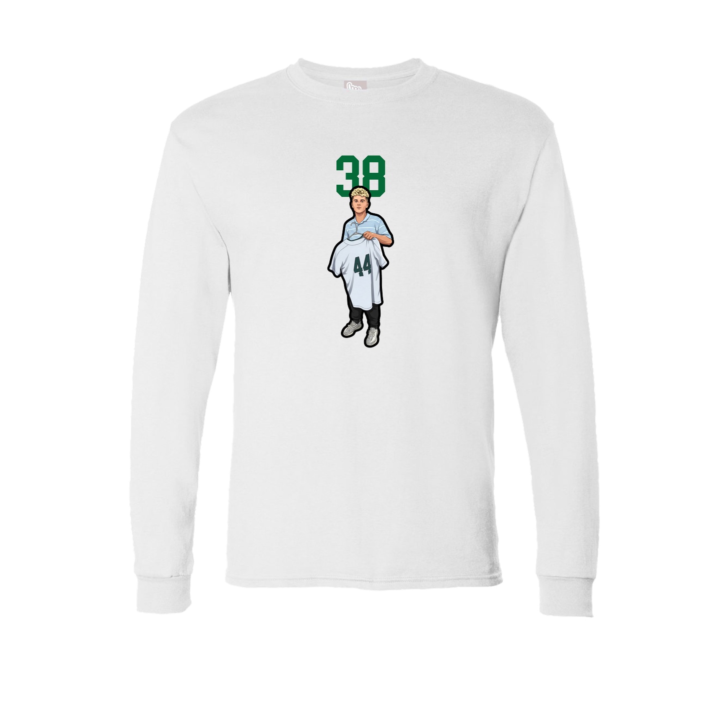Long Sleeve Tee — Number Top in White