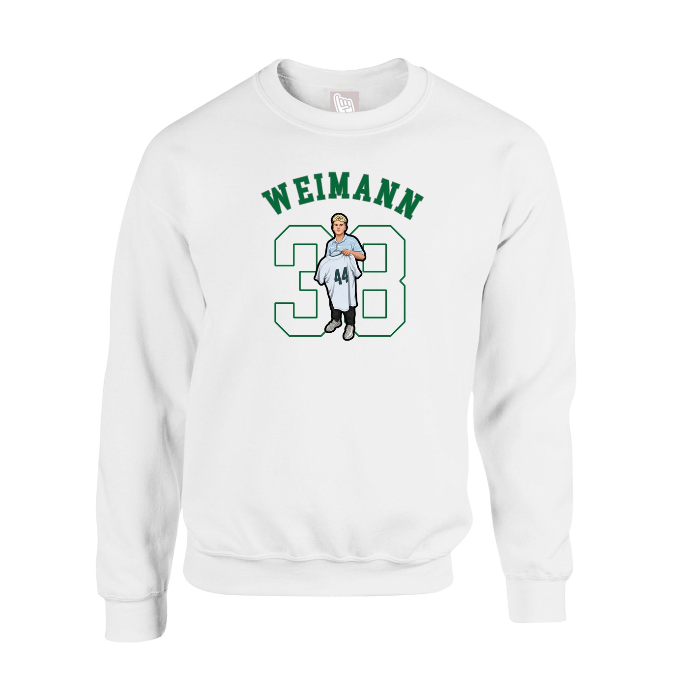 Fleece Crew — Shirsey Arch in White