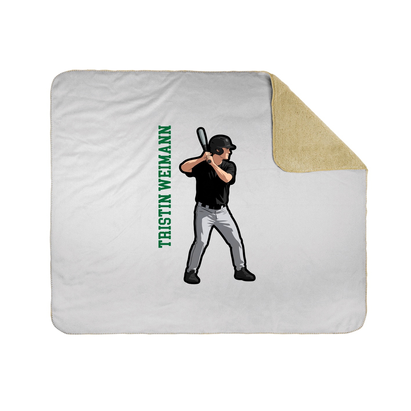 Throw Blanket — Name Vertical in White
