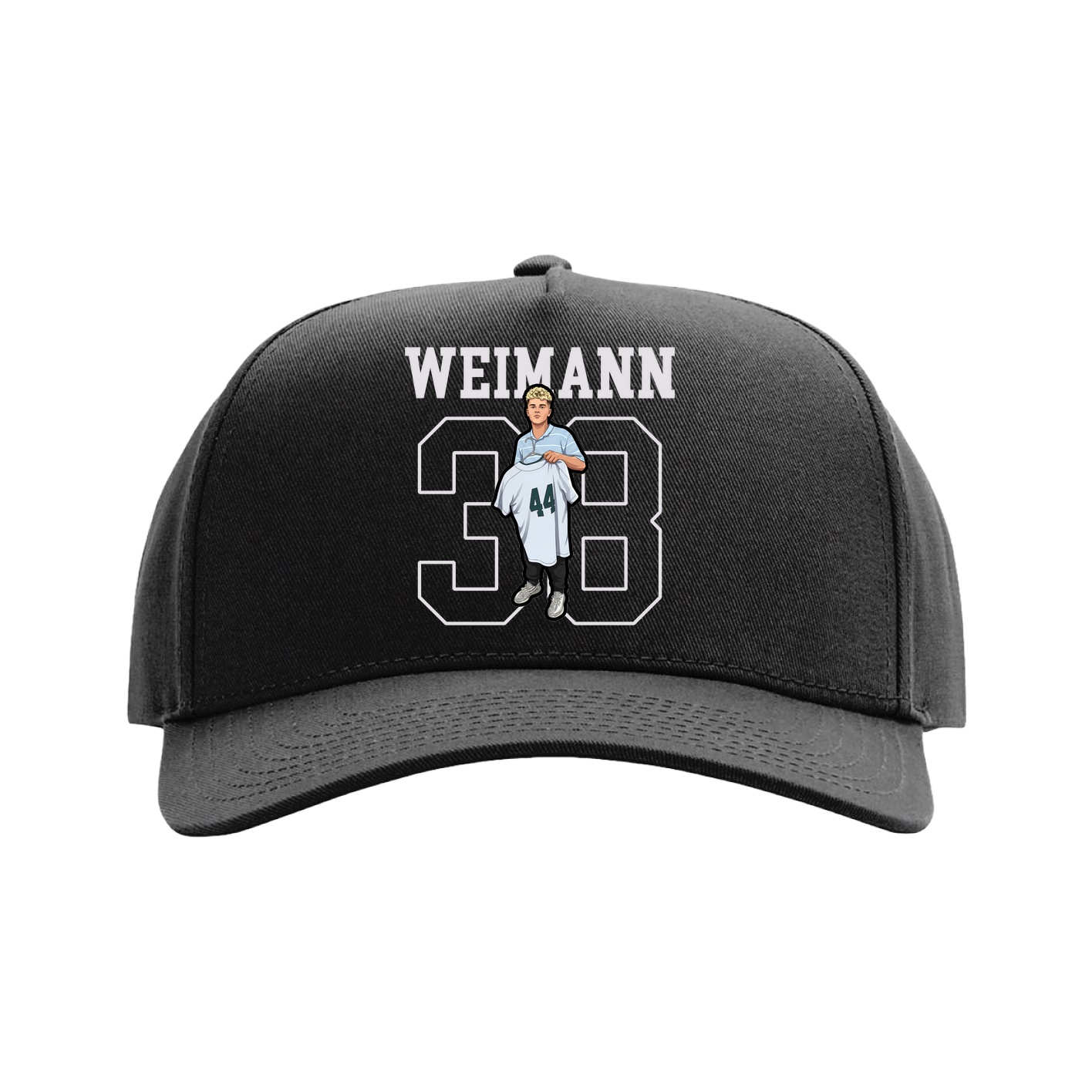 Full Fabric Five-Panel Champ Cap — Shirsey in Black