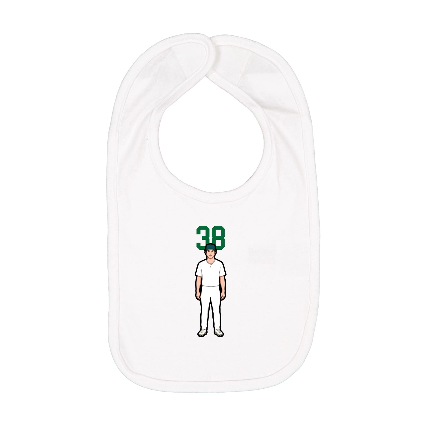 Infant Bib — Number Top in White