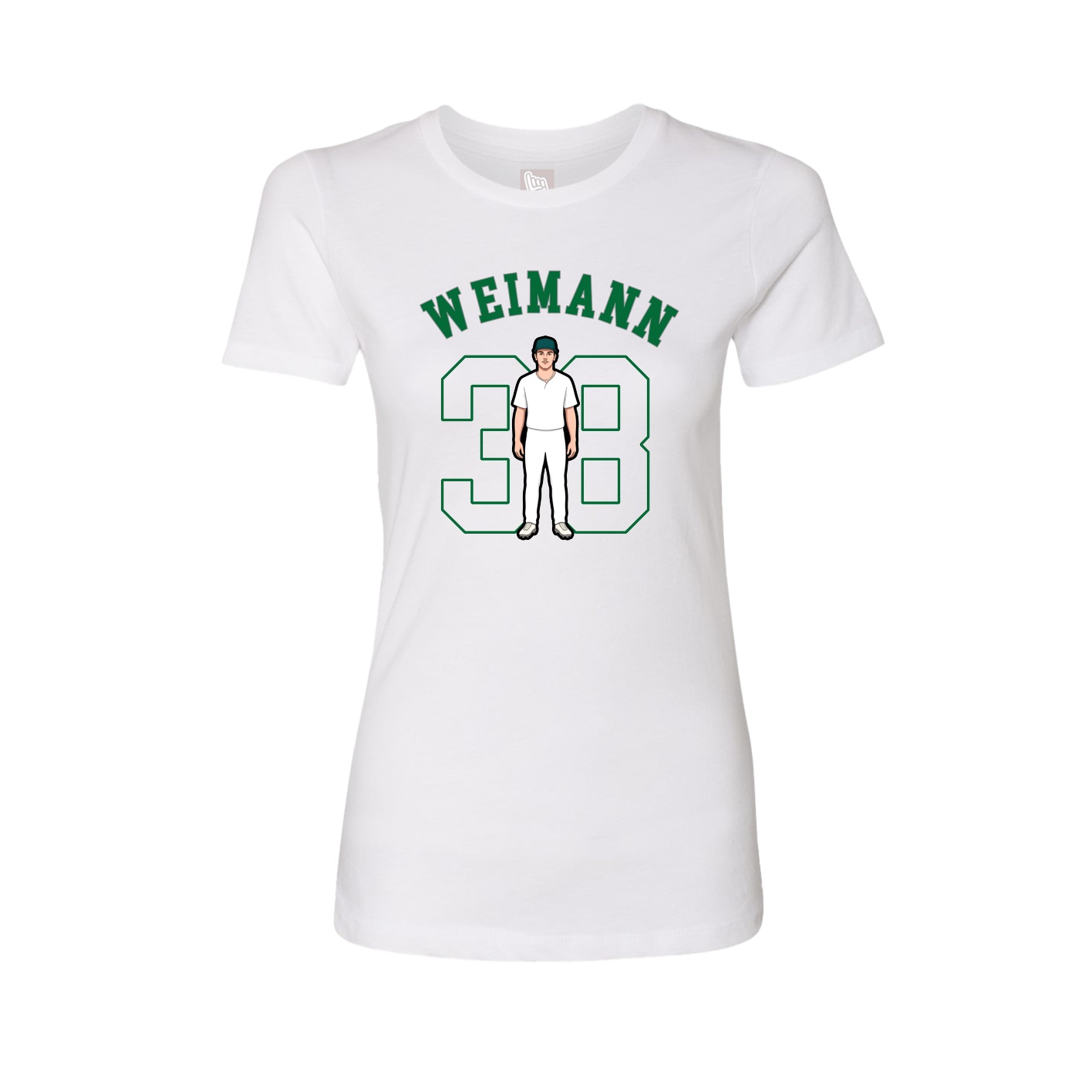Fitted Women's Tee — Shirsey Arch in White
