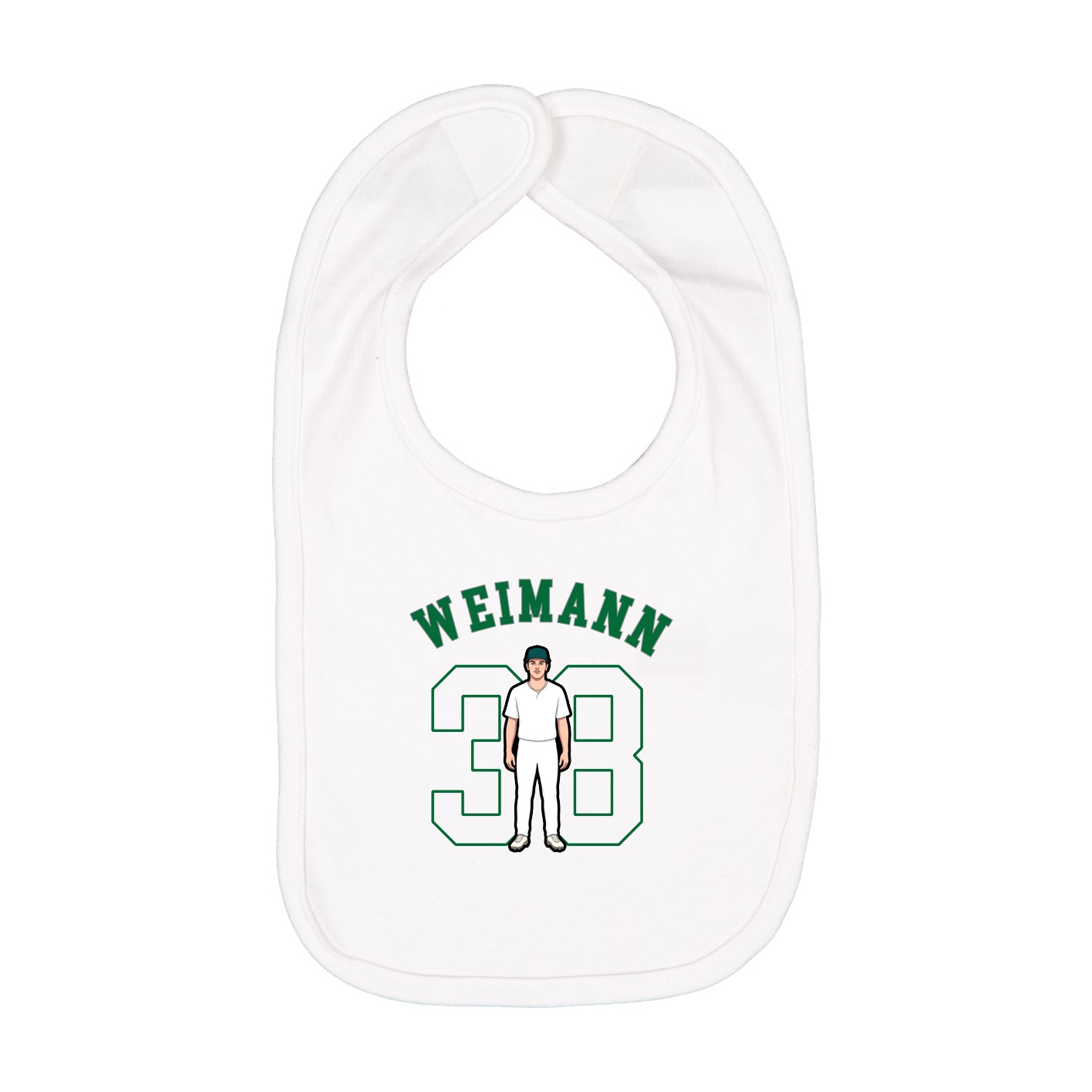 Infant Bib — Shirsey Arch in White