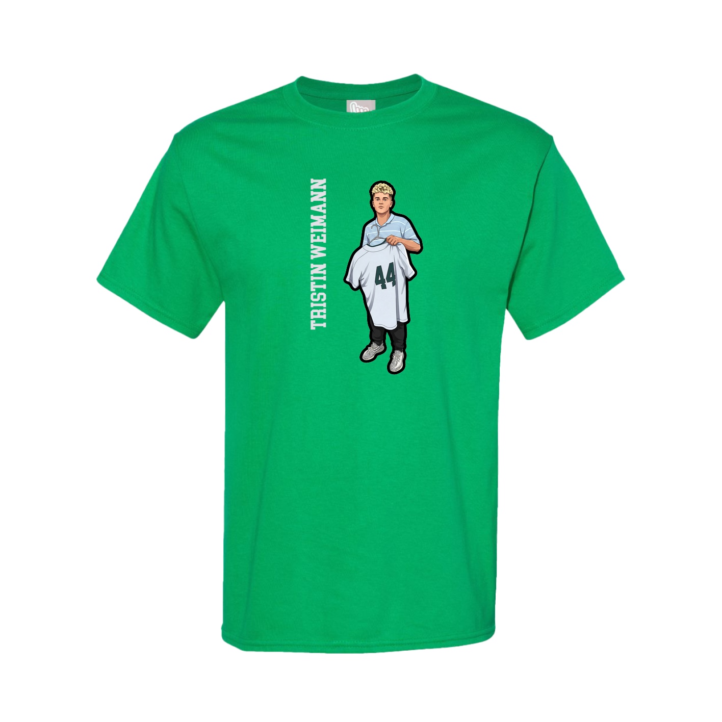Tee — Name Vertical in Green
