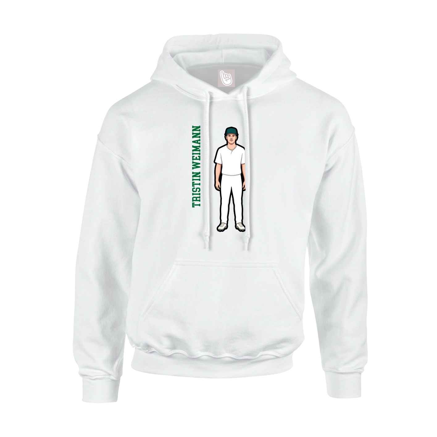 Hoodie — Name Vertical in White