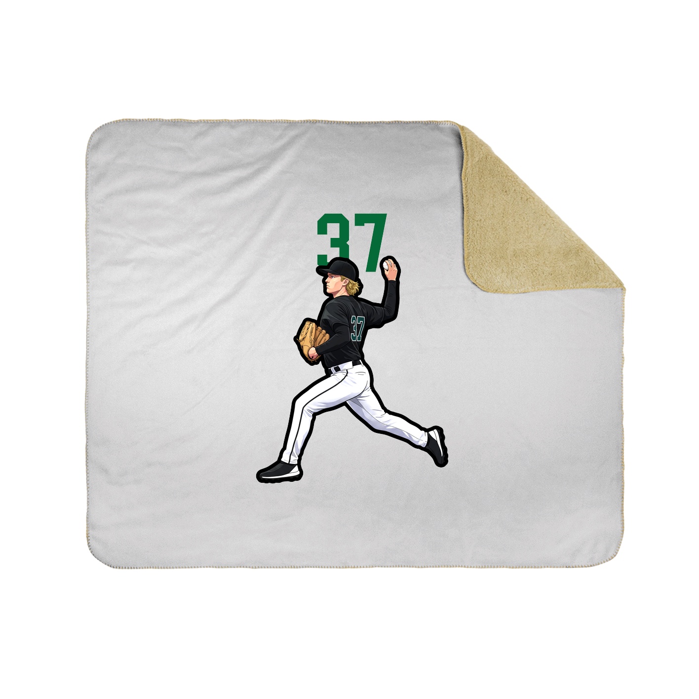 Throw Blanket — Number Top in White