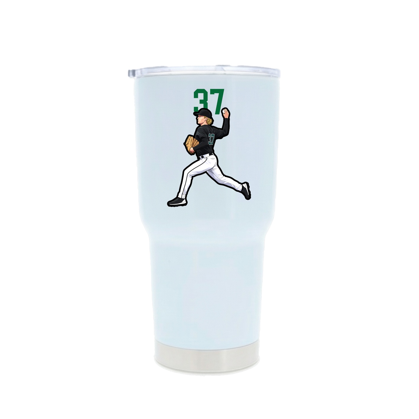 30oz Stainless Steel Tumbler — Number Top in White