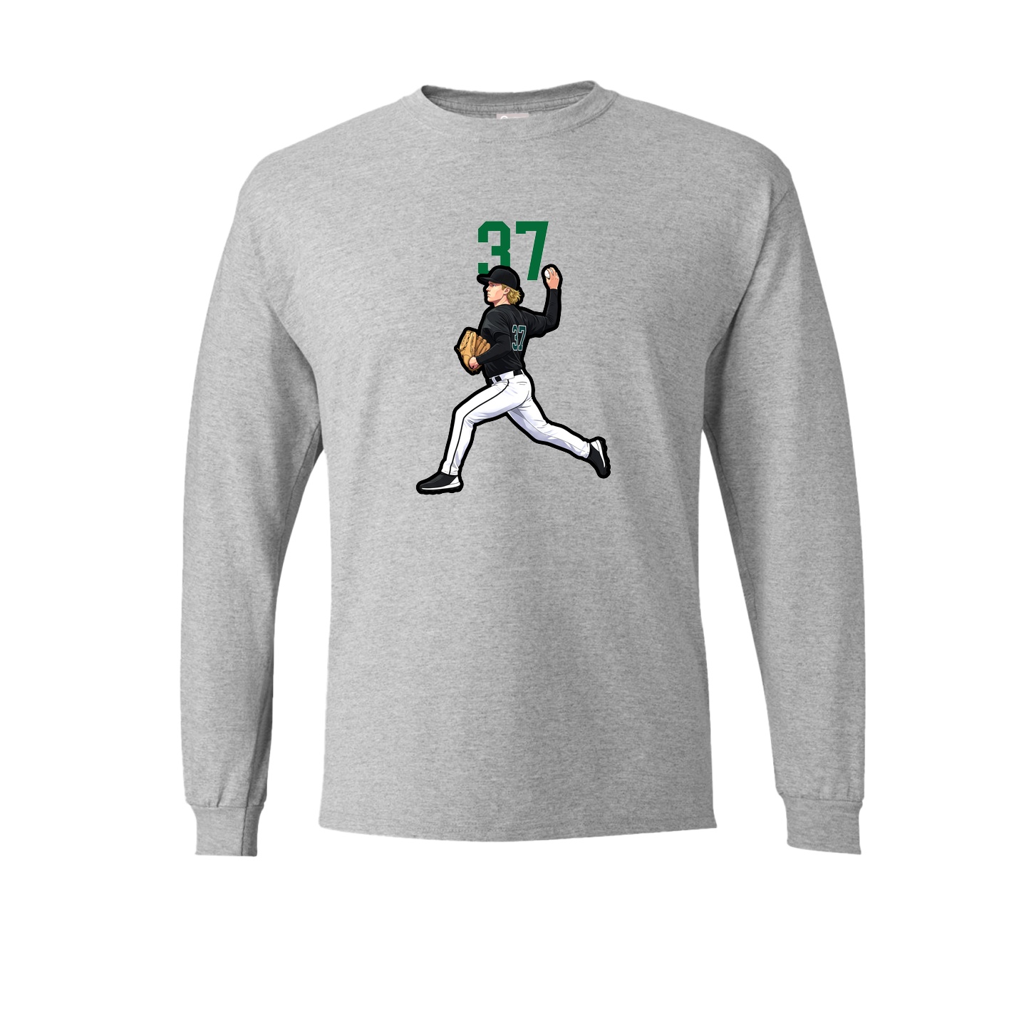 Long Sleeve Tee — Number Top in Grey