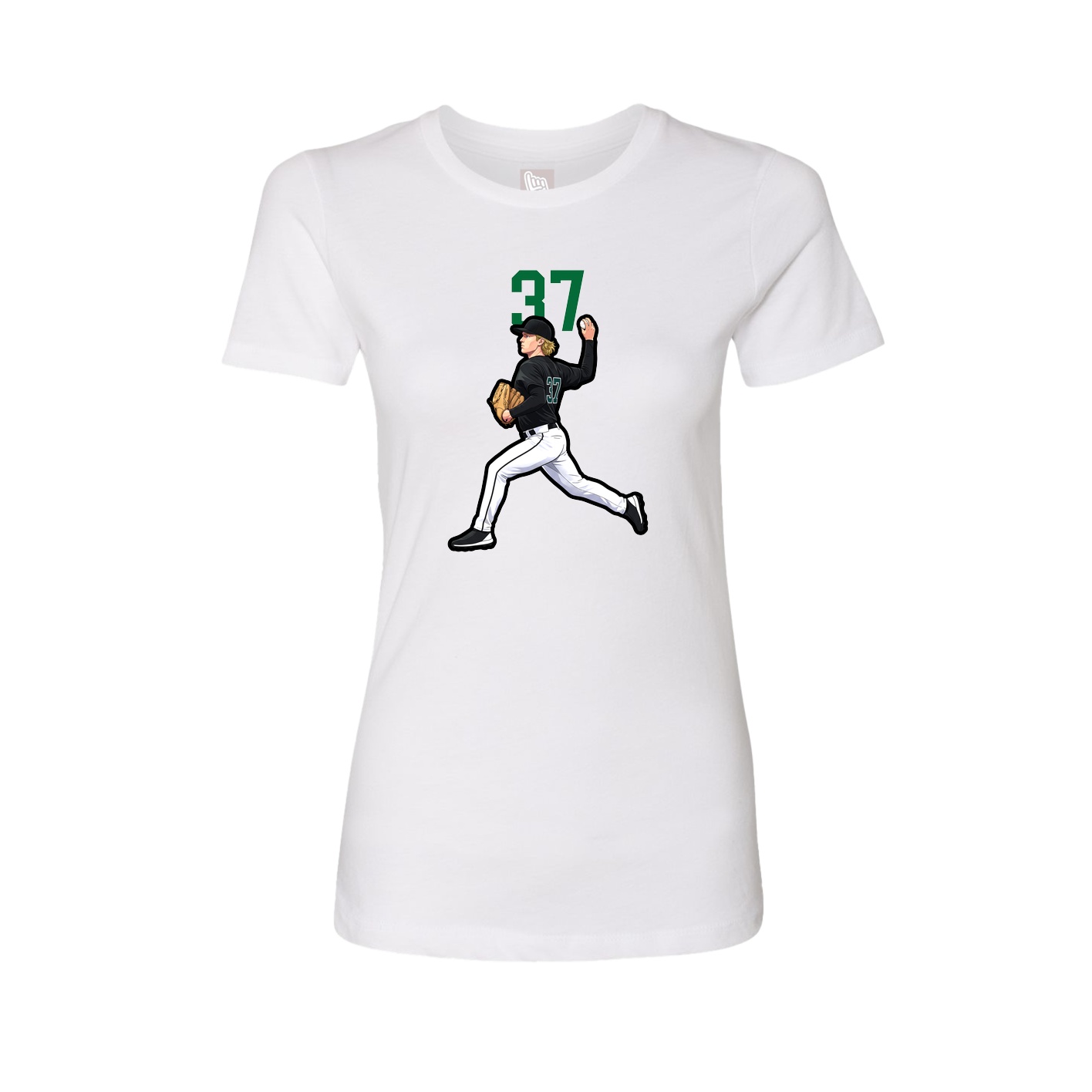Fitted Women's Tee — Number Top in White