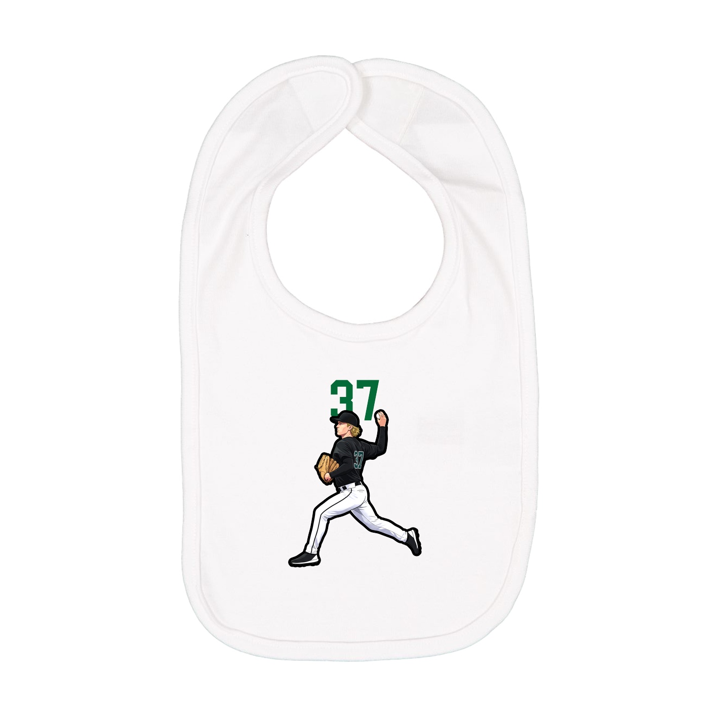 Infant Bib — Number Top in White