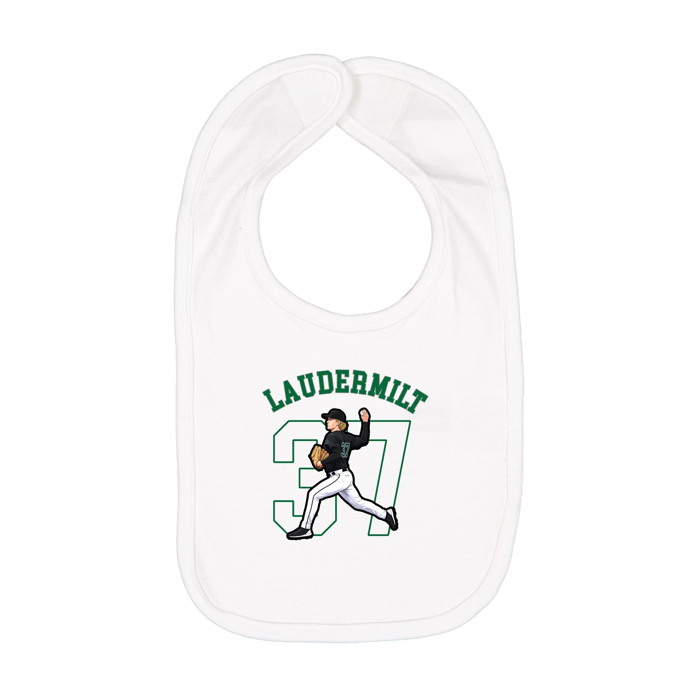 Infant Bib — Shirsey Arch in White
