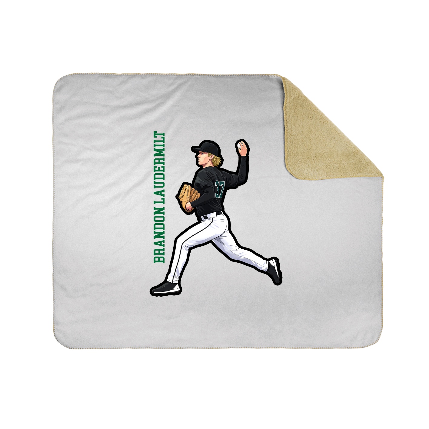 Throw Blanket — Name Vertical in White