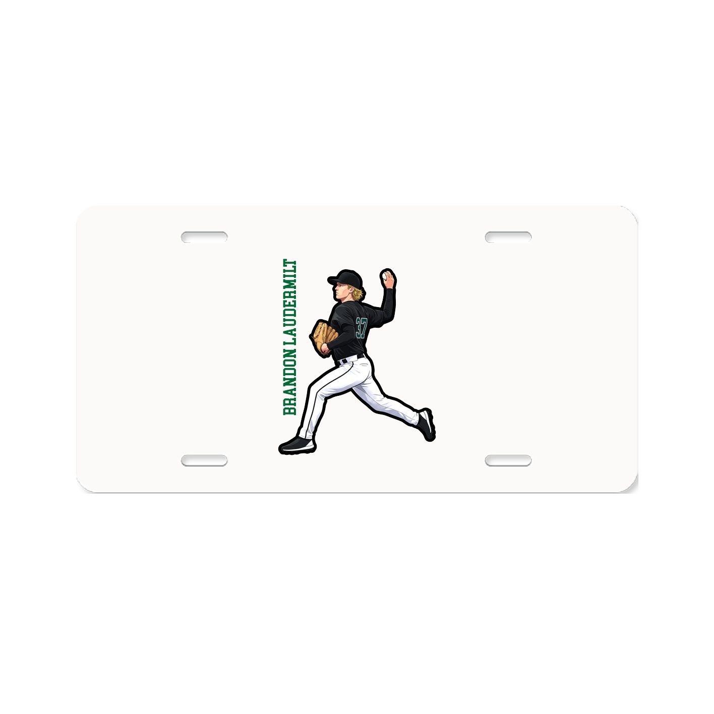 License Plate — Name Vertical in Classic