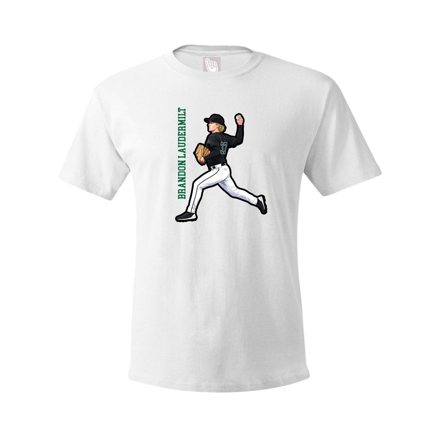 Youth Tee — Name Vertical in White