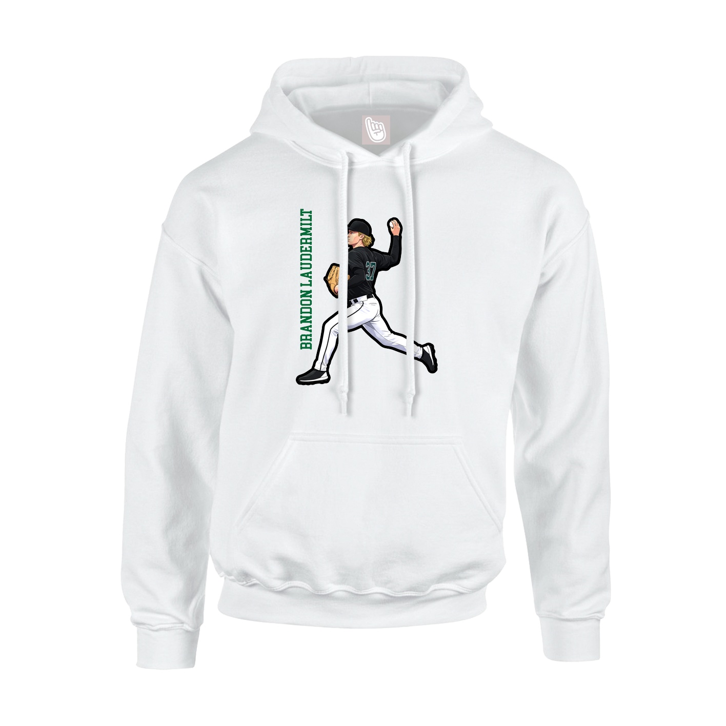 Hoodie — Name Vertical in White