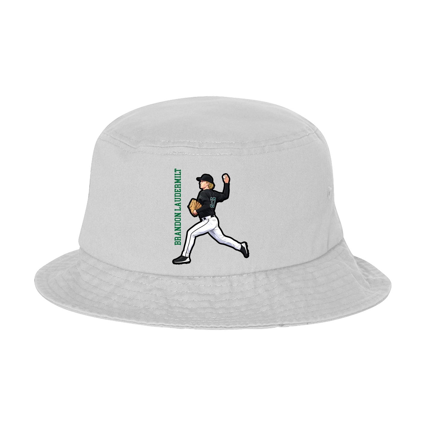 Bucket Cap — Name Vertical in White