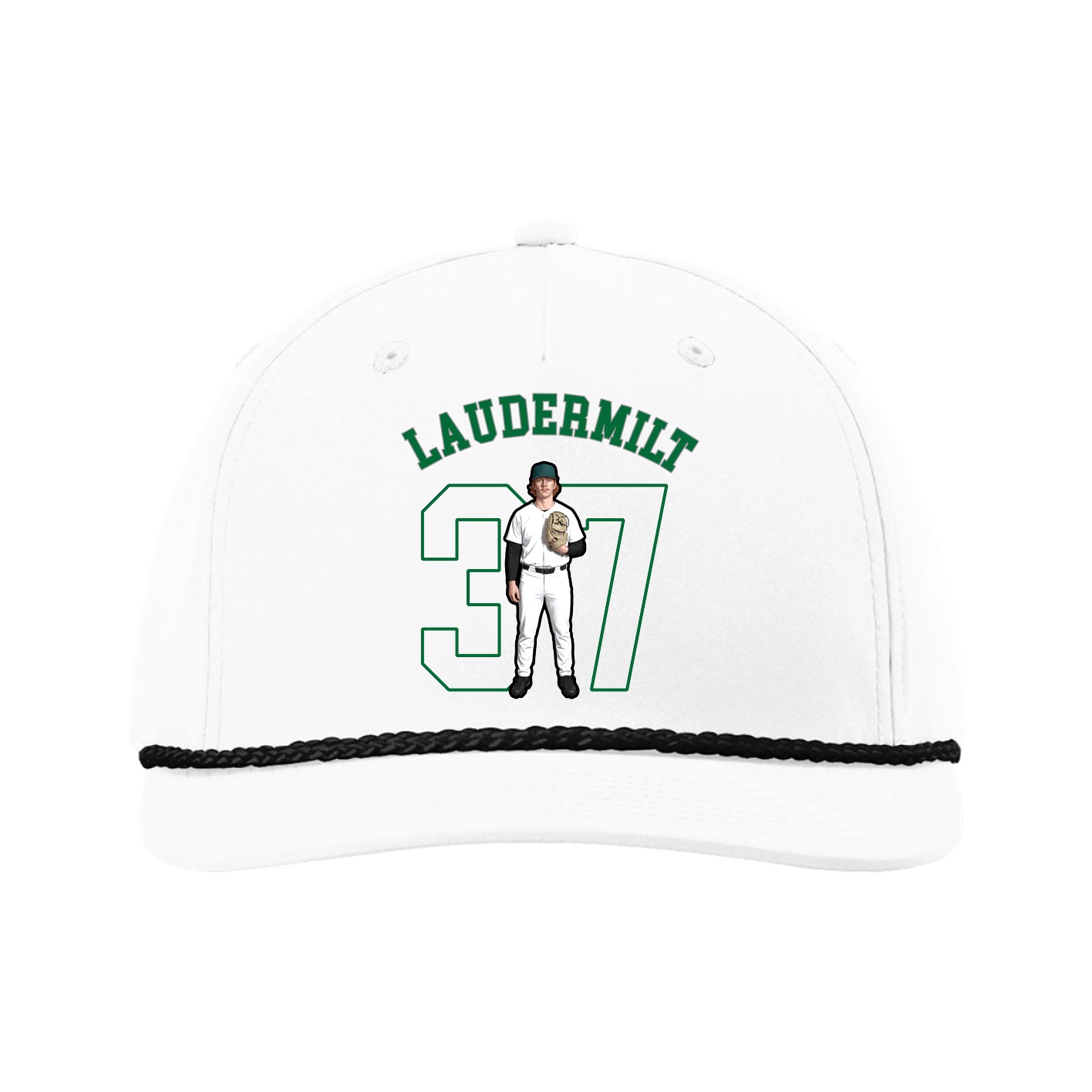 Five-Panel Classic Rope Cap — Shirsey Arch in White