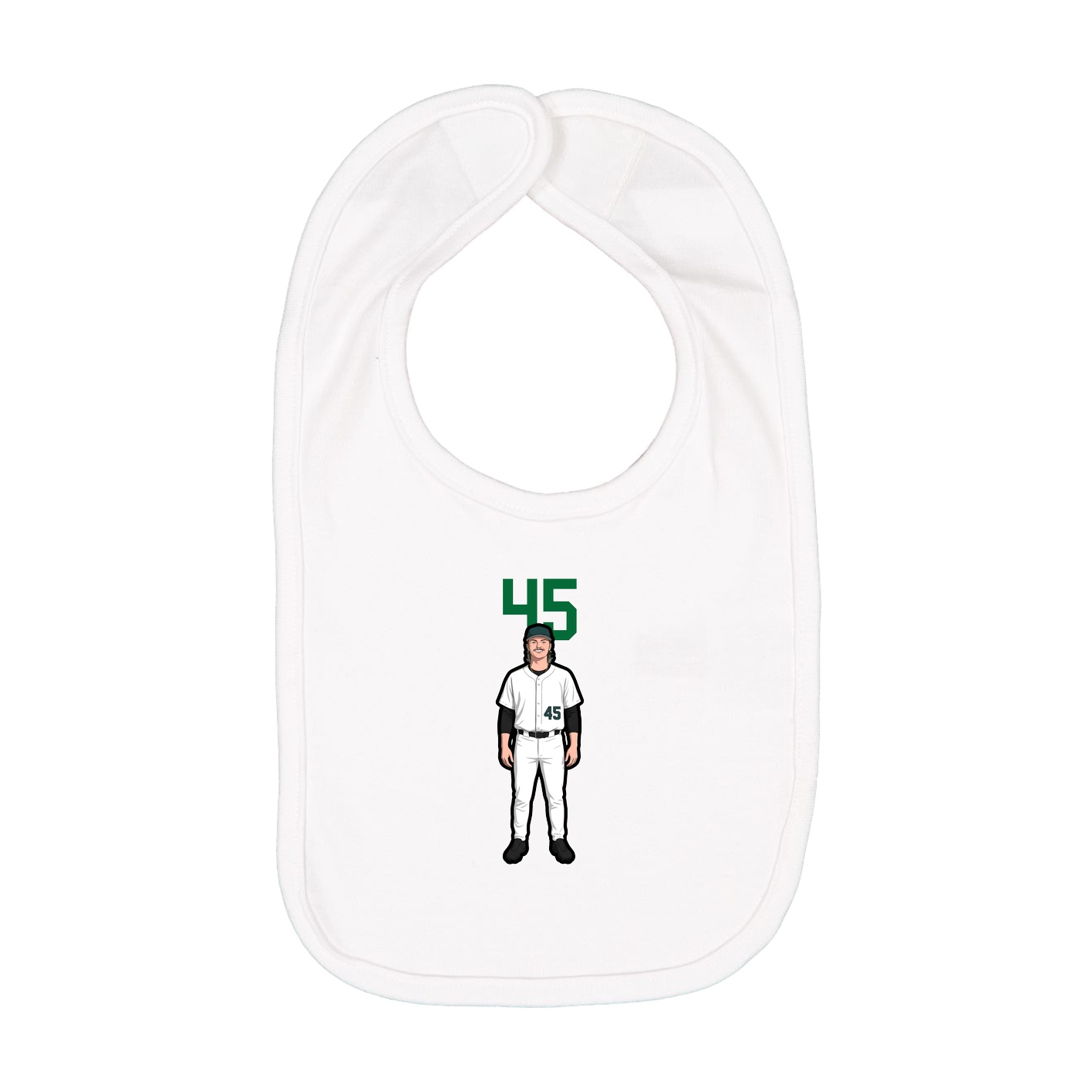 Infant Bib — Number Top in White