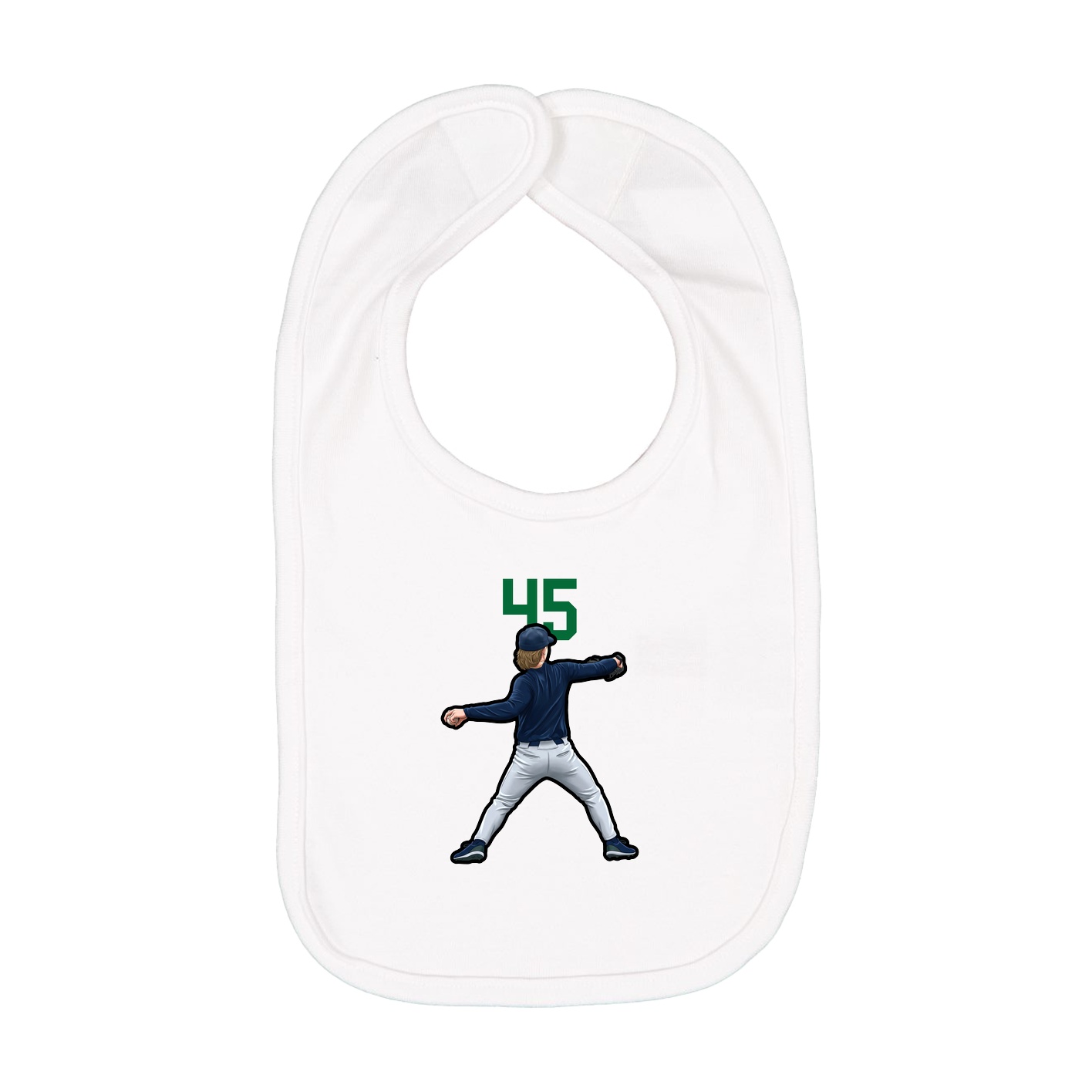 Infant Bib — Number Top in White
