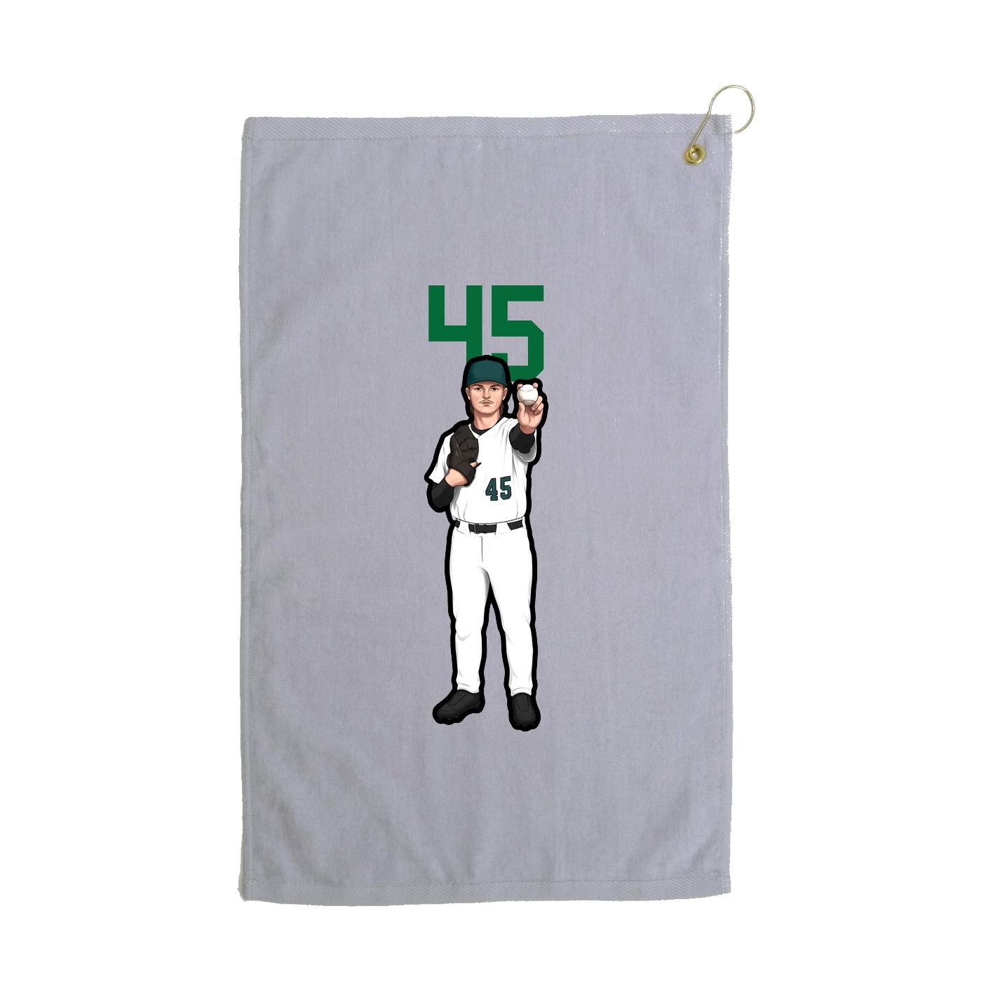 Golf Towel — Number Top in Grey