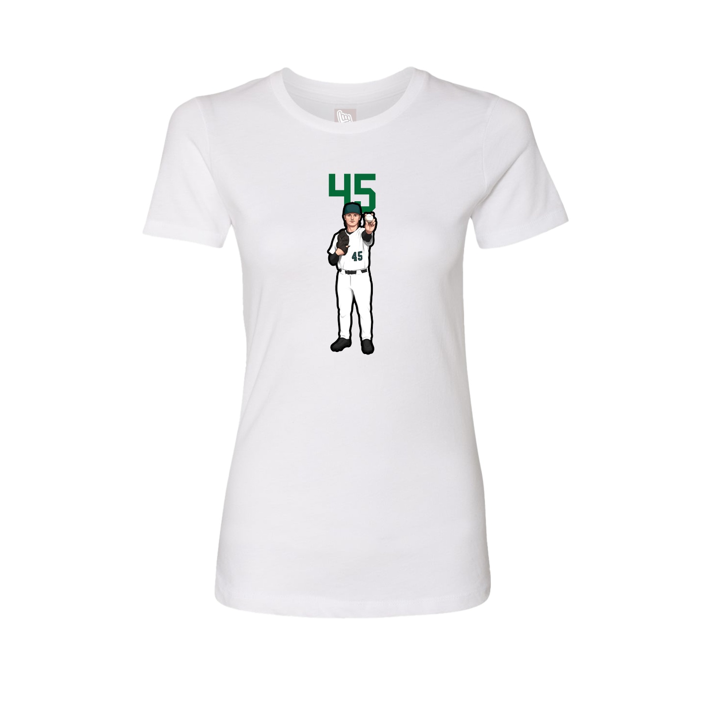 Fitted Women's Tee — Number Top in White