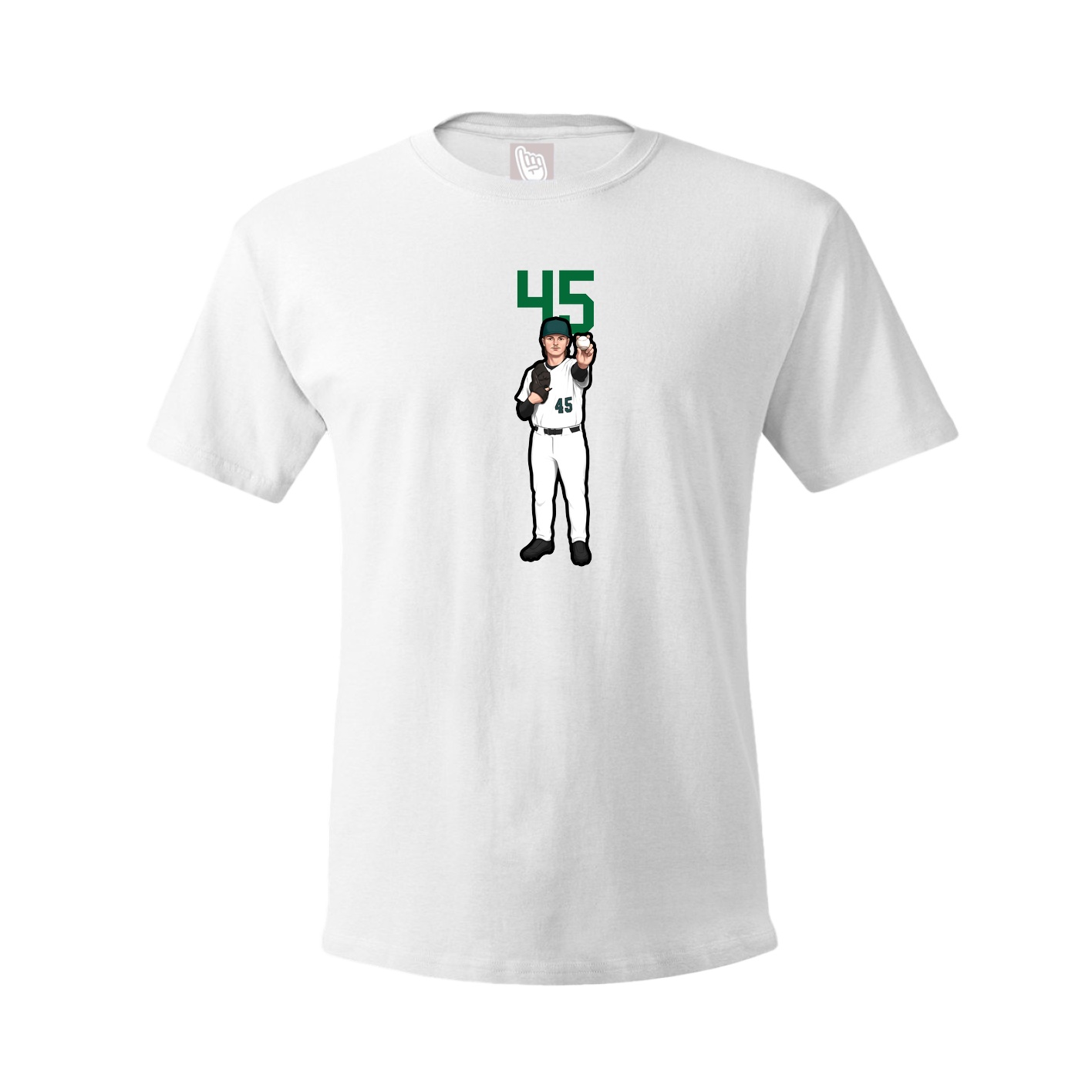 Youth Tee — Number Top in White