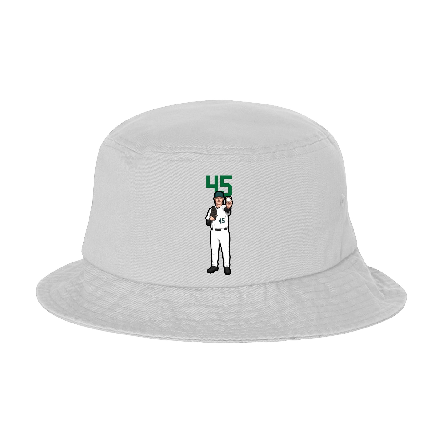 Bucket Cap — Number Top in White