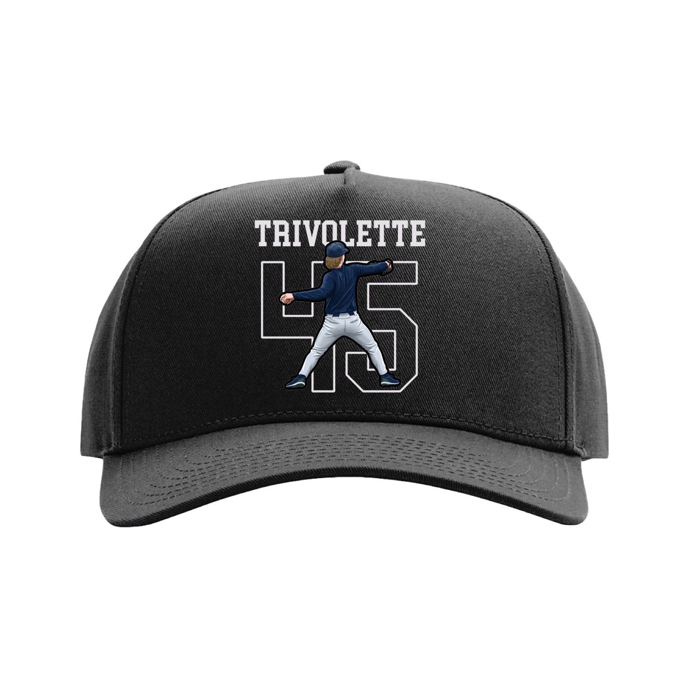 Full Fabric Five-Panel Champ Cap — Shirsey in Black